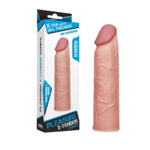 Удлиняющая насадка на пенис телесная X-Tender Penis Sleeve + 4 см