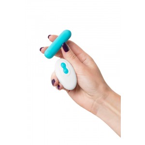 Вибропуля с пультом с 10 режимами вибрации USB, голубая, 6,5см (иной угол)