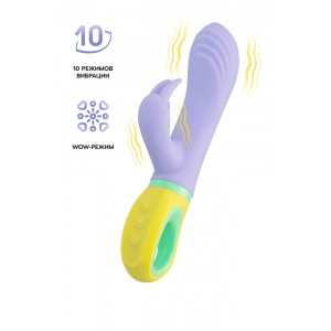 Вибратор для точки G с клиторальной стимуляцией, Flovetta WISTERIA, силикон, фиолетовый, 18,5 см Вибратор для точки G с клиторальной стимуляцией, Flovetta WISTERIA, силикон, фиолетовый, 18,5 см