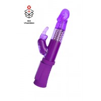 Вибратор с клиторальным стимулятором, TPR, фиолетовый, 22 см