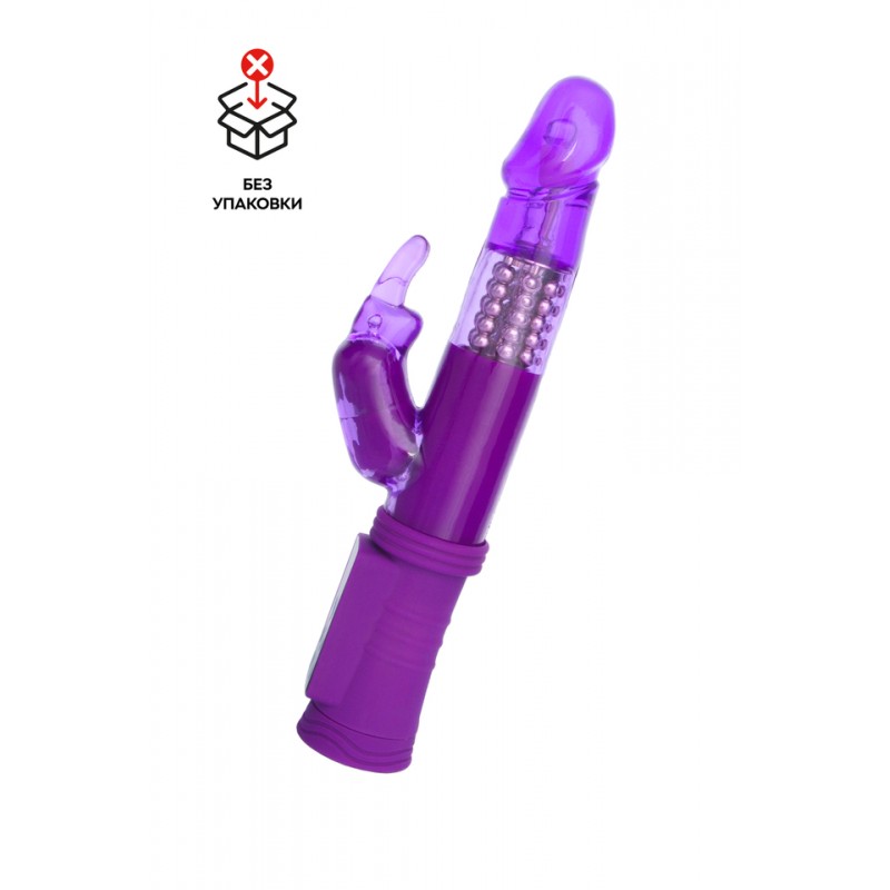Вибратор с клиторальным стимулятором, TPR, фиолетовый, 22 см