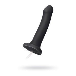 Ремневой нереалистичный семяизвергающий страпон Strap-on-me, L, силикон, черный, 19,6 см