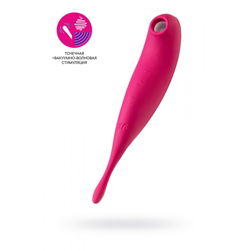 Вакуум-волновой бесконтактный стимулятор клитора Satisfyer Twirling Pro, силикон, красный