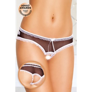 Трусики открытые с рюшами SoftLine Collection, черно-белый, M/L