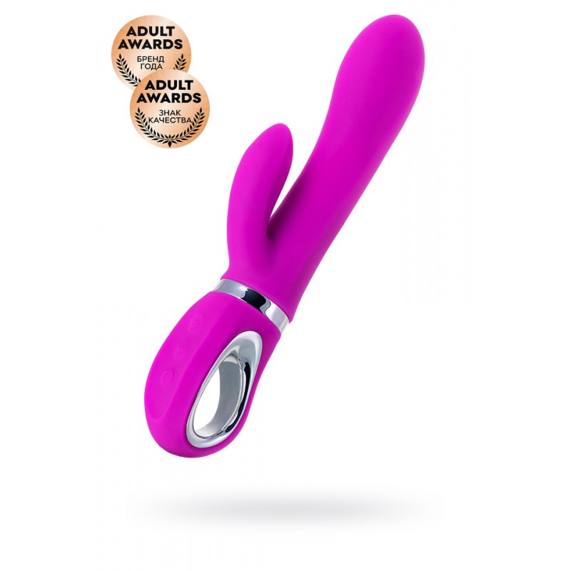 Вибратор с клиторальным стимулятором JOS JOLY, с WOW-режимом, силикон, фуксия, 19,6 см