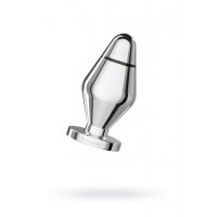 Анальная пробка Mystim Little John S, электростимуляция, хирургическая сталь, серебряная, 9 см, Ø 3,