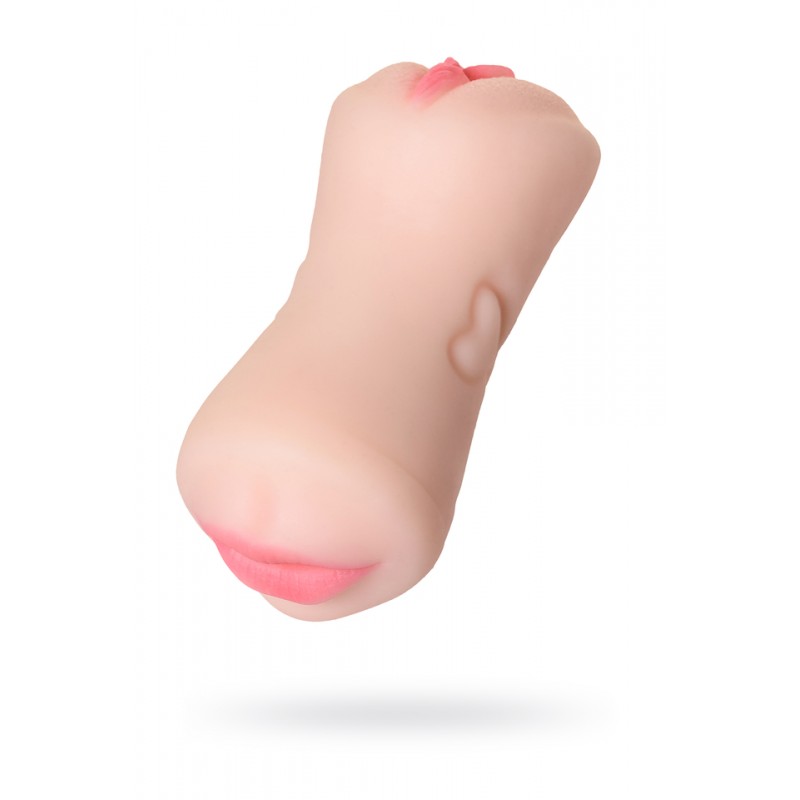 Мастурбатор реалистичный TOYFA Juicy Pussy Pretty Mouth, рот и вагина, SoftSkin, телесный,17 см
