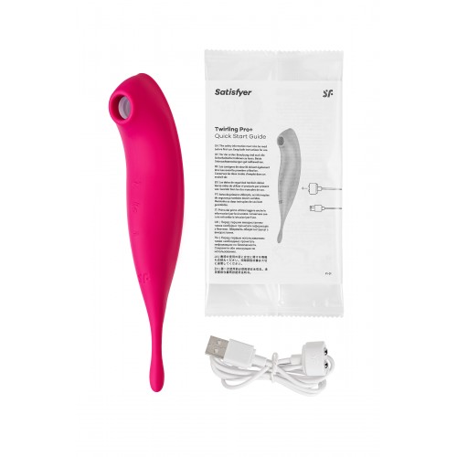 Вакуум-волновой бесконтактный стимулятор клитора Satisfyer Twirling Pro, силикон, красный