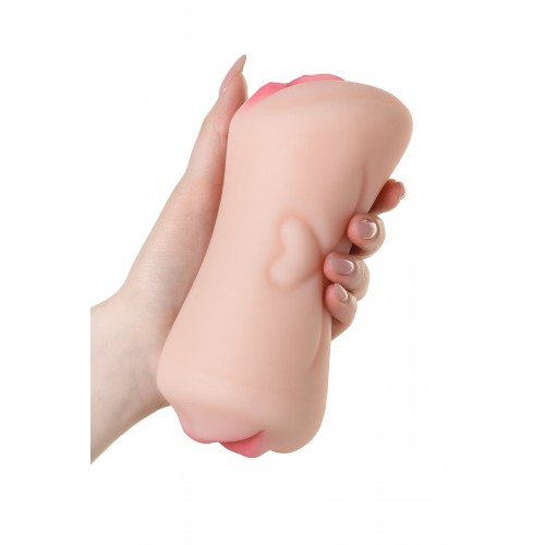 Мастурбатор реалистичный TOYFA Juicy Pussy Pretty Mouth, рот и вагина, SoftSkin, телесный,17 см