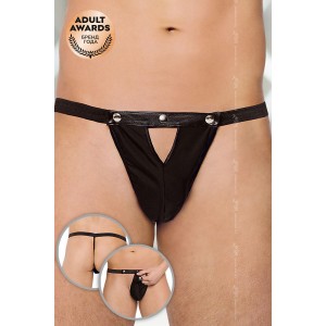 Стринги мужские с заклепками SoftLine Collection, черный, S/L (иной угол)