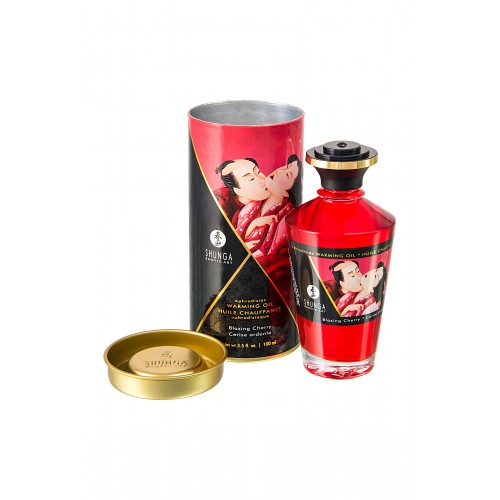 Масло для массажа Shunga Blazing Cherry, разогревающее, с ароматом вишни, 100 мл