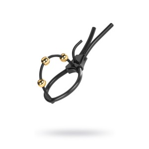 Электросбруя Mystim Pearly Pete, силикон, черный, 14 см (иной угол)