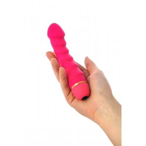 Вибратор Штучки-дрючки, силикон, розовый, 16 см