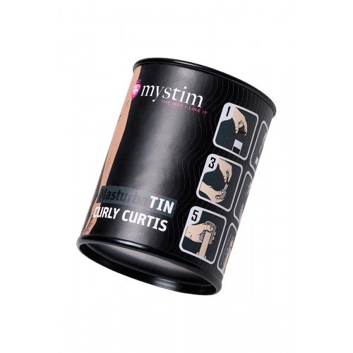 Мастурбатор MasturbaTIN Curly Curtis, TPE, белый, 4.5 см