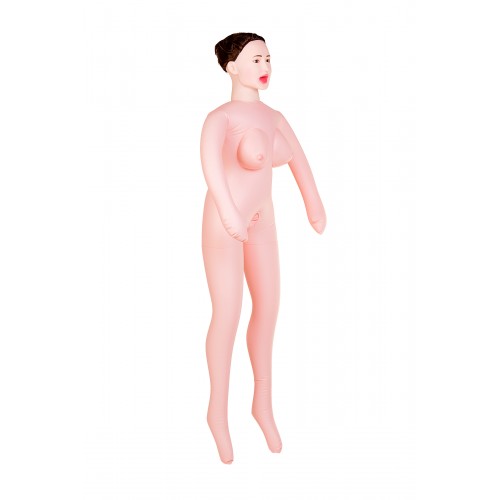 Кукла надувная Gabriella с реалистичной головой, брюнетка, TOYFA Dolls-X, с тремя отверстиями,  кибер вставка вагина – анус, 160 см