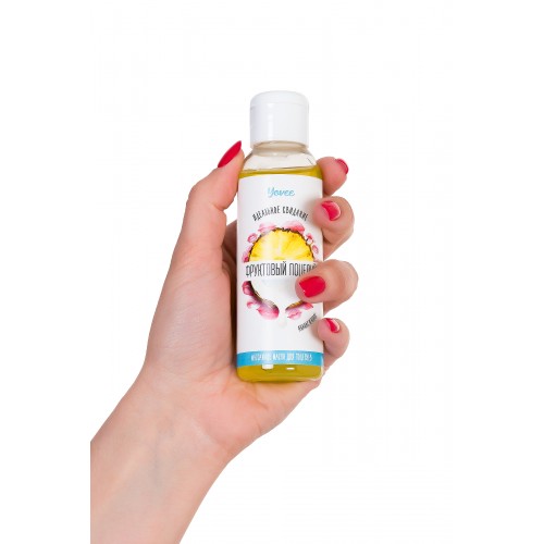 Массажное масло для поцелуев Yovee by Toyfa «Фруктовый поцелуй» со вкусом ананаса и кокоса,100 мл