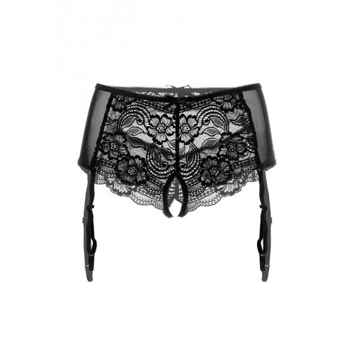 Эротические трусики-пояс Erolanta Lingerie Collection с кружевными вставками, черные (42-44)