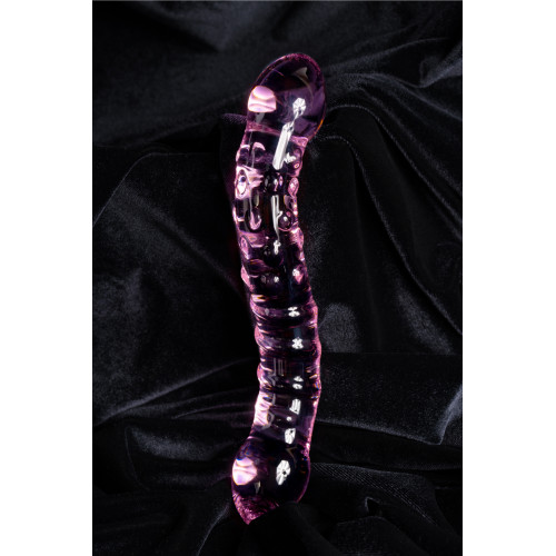 Двусторонний фаллоимитатор Sexus Glass, стекло, розовый, 20,5 см