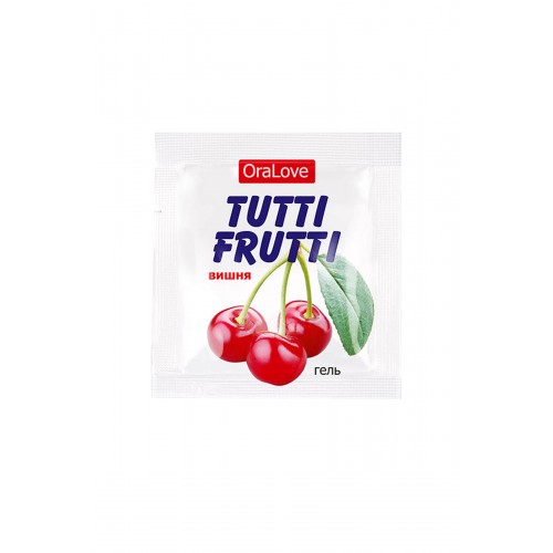Съедобная гель-смазка TUTTI-FRUTTI для орального секса со вкусом вишни, 4 гр по 20 шт в упаковке