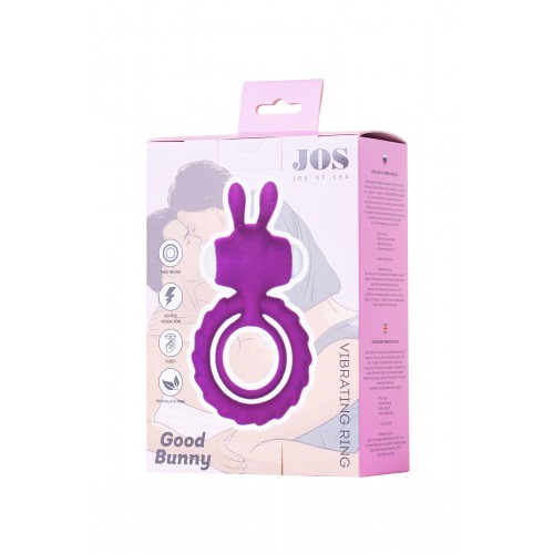 Эрекционное кольцо на пенис JOS GOOD BUNNY, силикон, фиолетовый, 9 см