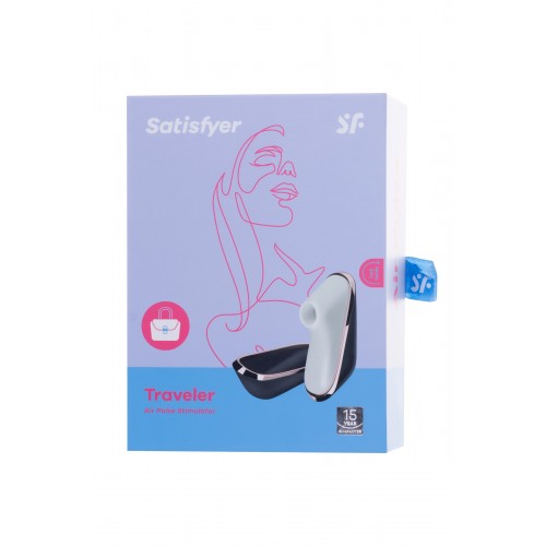 Вакуум-волновой бесконтактный стимулятор клитора Satisfyer Pro Traveler, силикон, черный, 9,5 см.