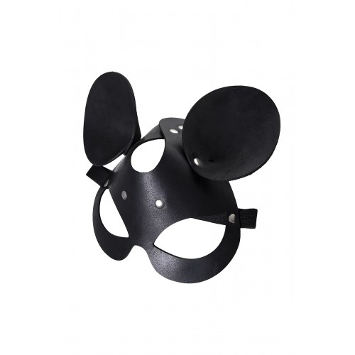 Маска Pecado BDSM, с ушками мышки, натуральная кожа, черный