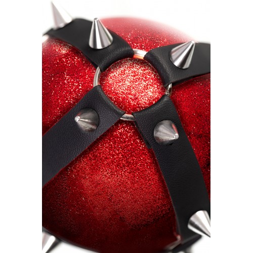 Новогодний шар Pecado BDSM, с шипами, матовый, красный, 10 см