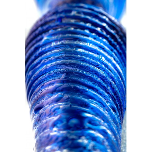Двусторонний фаллоимитатор Sexus Glass, стекло, синий, 17 см