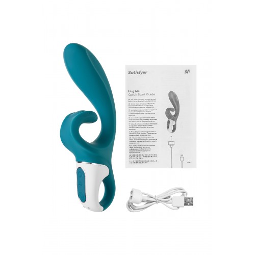 Нереалистичный вибратор Satisfyer Hug me, силикон, синий