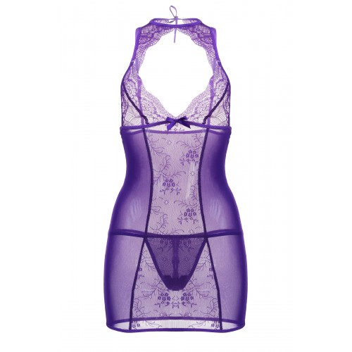 Комбинация Candy Girl Scarlett с фигурным декольте и стринги, фиолетовые, OS