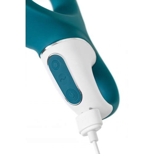 Нереалистичный вибратор Satisfyer Hug me, силикон, синий