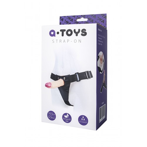 Страпон-насадка на креплении ToyFa A-toys, PVC,Телесный, 18 см