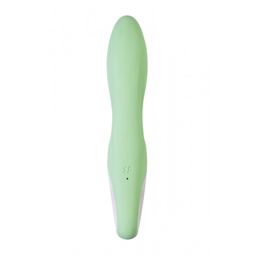 Нереалистичный вибратор Satisfyer Air Pump Bunny 5, силикон, зеленый, 15 см.