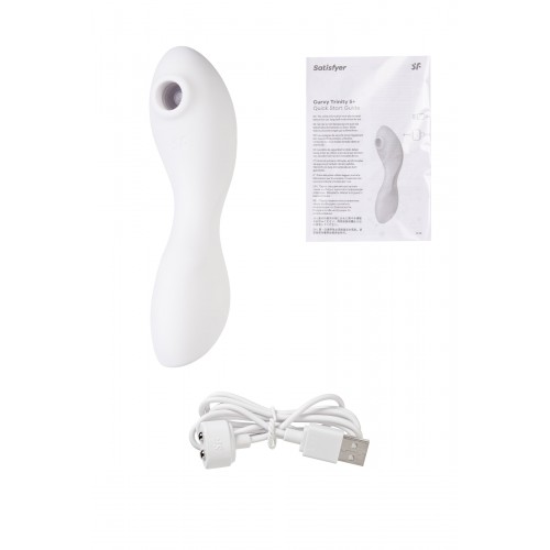 Вакуумный стимулятор клитора Satisfyer Curvy Trinity 5+, белый