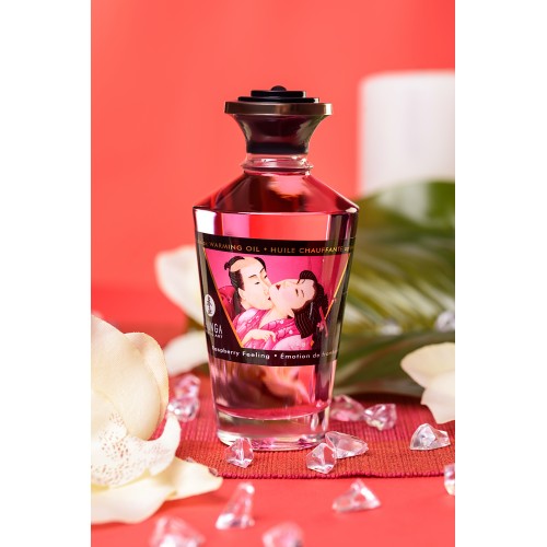 Масло для массажа Shunga Raspberry Feeling, разогревающее, с ароматом малины, 100 мл