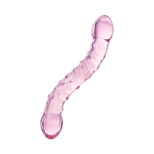Двусторонний фаллоимитатор Sexus Glass, стекло, розовый, 20,5 см
