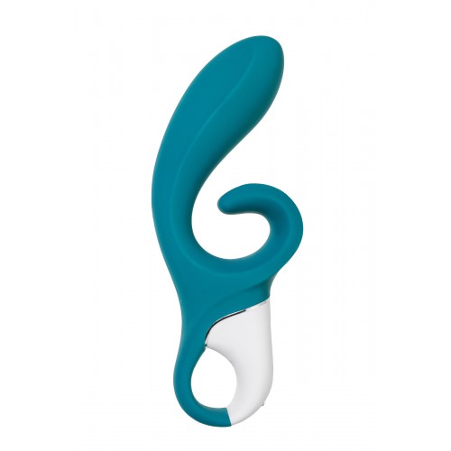 Нереалистичный вибратор Satisfyer Hug me, силикон, синий