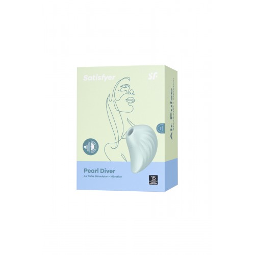 Вакуум-волновой бесконтактный стимулятор клитора Satisfyer Pearl Diver, силикон, зеленый