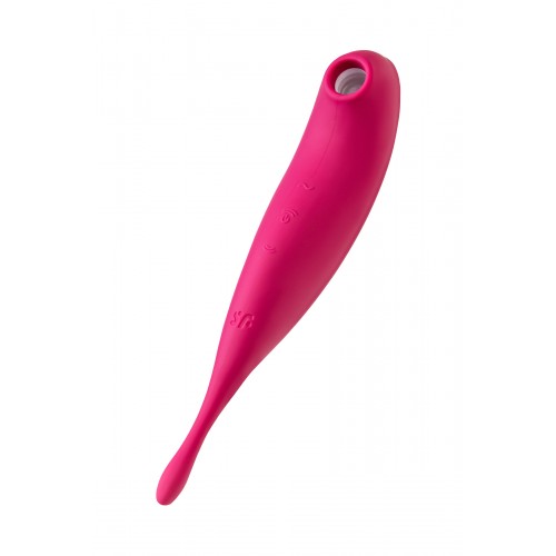 Вакуум-волновой бесконтактный стимулятор клитора Satisfyer Twirling Pro, силикон, красный