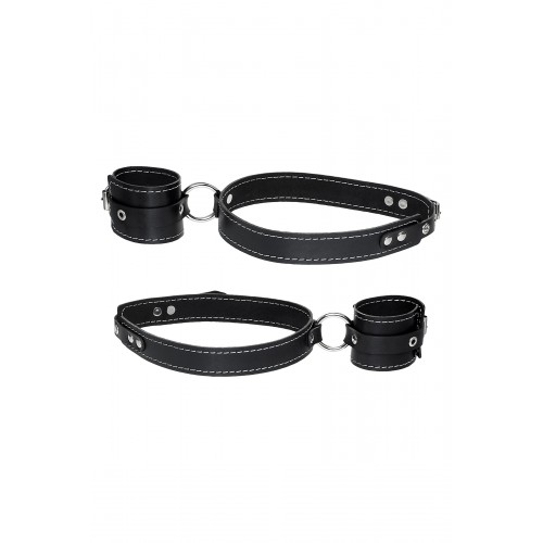 Бондажная система Pecado BDSM, для фиксации рук к ногам, натуральная кожа, черная