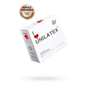 Презервативы Unilatex, natural ultrathin, ультратонкие, 19 см, 5,4 см, 3 шт. (иной угол)