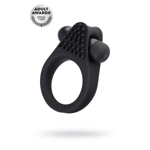 Виброкольцо на пенис A-Toys by TOYFA Brid, силикон, черный, 6,3, Ø 3,1 см (иной угол)