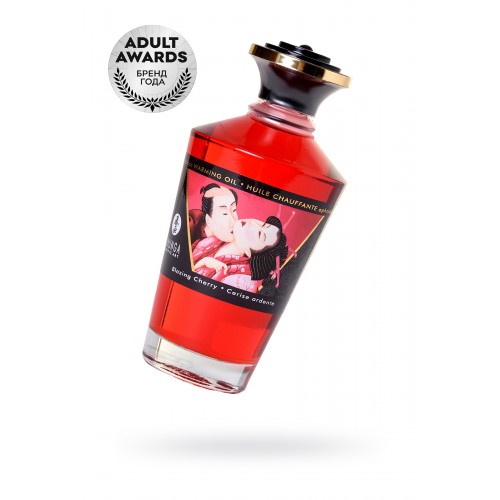 Масло для массажа Shunga Blazing Cherry, разогревающее, с ароматом вишни, 100 мл
