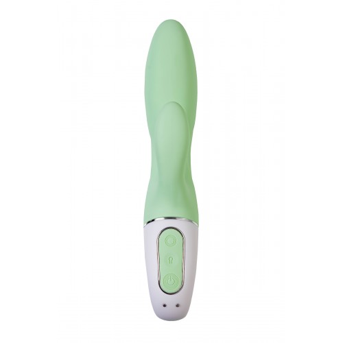 Нереалистичный вибратор Satisfyer Air Pump Bunny 5, силикон, зеленый, 15 см.