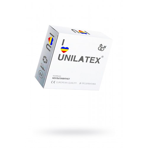 Презервативы Unilatex, multifrutis, аромат, цветные, 19 см, 5,4 см, 3 шт.
