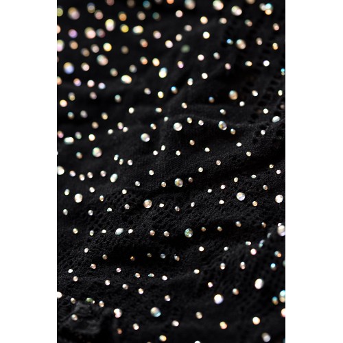 Боди Candy Girl Glitter со стразами черное, OS