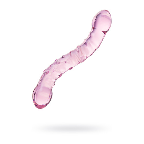 Двусторонний фаллоимитатор Sexus Glass, стекло, розовый, 20,5 см