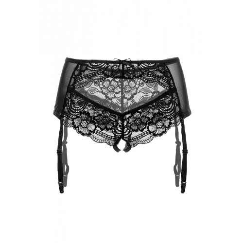Эротические трусики-пояс Erolanta Lingerie Collection с кружевными вставками, черные (42-44)