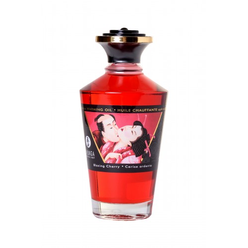 Масло для массажа Shunga Blazing Cherry, разогревающее, с ароматом вишни, 100 мл