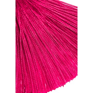 Зажимы на соски Pecado BDSM, «Вилки», с кисточками из шелка, металл, бордовые (иной угол)